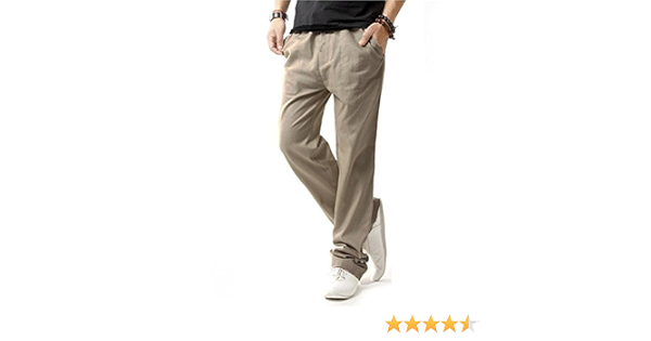 Chickwin Men's Casual Linen Trousers 