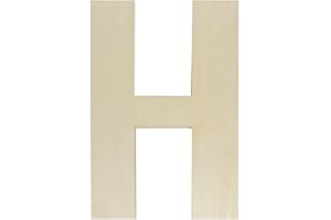 HONGMA Wooden Letters 12 Inch, Big Wooden Letter H Shapes Cutouts Blank Unfinished Large Wood Alphabet Letters for DIY Crafts Wall Decor Painting Wedding Birthday Party Decoration Room Home Decorations