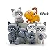 Kalolary 6Pcs/Set Cute Unhappy Cat Doll Statue DIY Mini Cartoon Figure Fairy Garden gnome Home Décor Accessorie, Baby Room Decoration Kids Gifts
