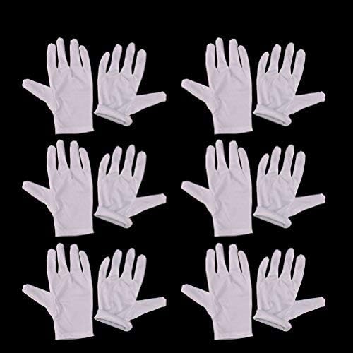 SuxiDi 6 Pairs Cosmetic Gloves Hand Spa Gloves for Moisturizing, White (Free Size)