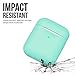 KeyBudz AirPods 2 & 1 Case [Front LED Visible] Protective Silicone Cover and Skin Compatible with Apple AirPods (Without Carabiner, Diamond Blue)