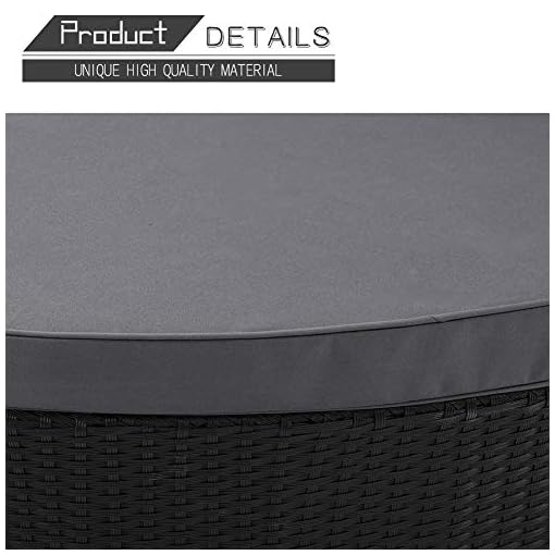 Oakmont Patio Furniture Outdoor Daybed Round Sofas with Canopy, Black