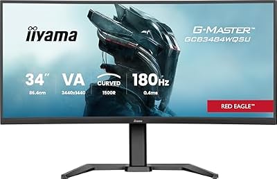 G-Master GCB3484WQSU-B1 86.4 cm 180Hz Curvo UWQHD, 0.4ms, FreeSync Premium, 3440x1440, 2 x HDMI, 1 x DisplayPort, 2 x USB 3.2, 2 x USB-C (7.5W), Soporte de Altura Ajustable