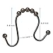 Amazer Shower Curtain Hooks Double Shower Curtain Rings Stainless Steel Rust-Resistant Double Glide Shower Hook Rings for Bathroom Shower Rod Curtains, Set of 12, Bronze- Close to The Gunmetal Color