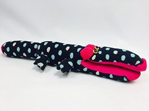 [MIRINE] Navy Polka Dots Fluffy Crocodile Alligator Socks Doll Socks Toy