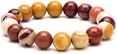 eletout Handmade 10mm Round Natural Semi Precious Gemstone Beaded Stretch Solid Color Bracelets