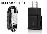 Samsung Galaxy S8/S8 plus Adaptive Fast Charger Type-C 2.0 Cable Kit (AFC Wall charger + 4ft usb c cable) Black by (BW)