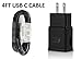 Samsung Galaxy S8/S8 plus Adaptive Fast Charger Type-C 2.0 Cable Kit (AFC Wall charger + 4ft usb c cable) Black by (BW)