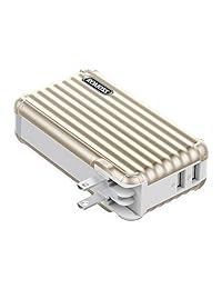 Cargador de pared y banco de energía 2 en 1 de 10000 mAh, cargador portátil USB dual de ROMOSS con enchufe de pared de CA plegable baterías externas, paquetes compatibles con Smartphone y dispositivos Android