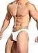 Ouber Men's Bodybuilding Posing Trunks Bikini Briefs Comfort Pouch Underwear (White,S)