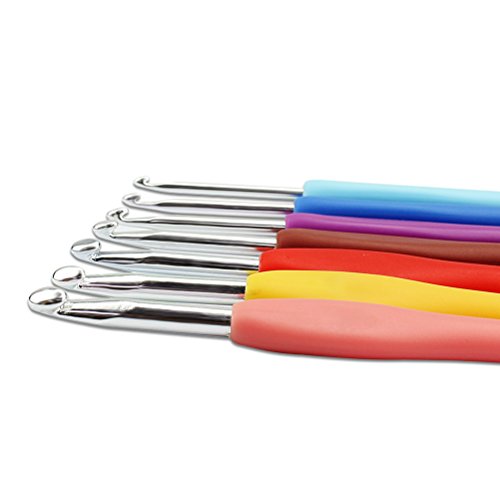 Crochet Hooks Ergonomic Crochet Hook Set with Case Plus Large-Eye Blunt Needles Yarn Knitting,Scissors,Locking Stitch Marke and Other Crochet Tools,Best Gift(47 Pieces)
