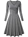 Lotusmile Women Dresses Casual, Women's Long Sleeve Elegant Vintage A Line Dress (Large, Color Grey)