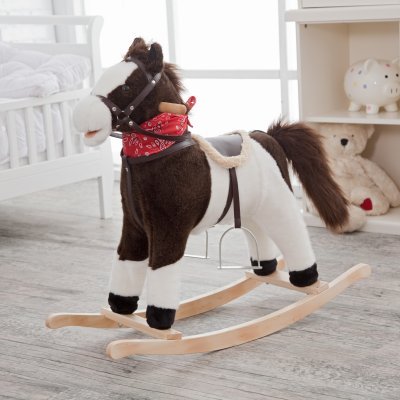 Charm Company Pinto Horse Rocker, Moving Mouth & Tail Ride On