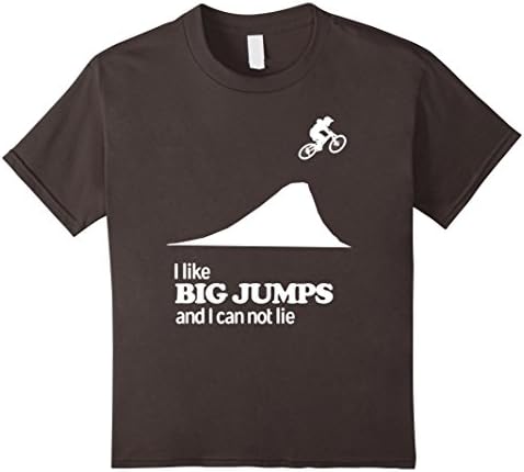 unisex-child I Like Big Jumps &amp; I Can Not Lie - Funny Mountain Bike Shirt 8 Asphalt