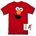 Popfunk Sesame Street Elmo Face Halloween Costume T-Shirt & Stickers - (Large), Elmo Red