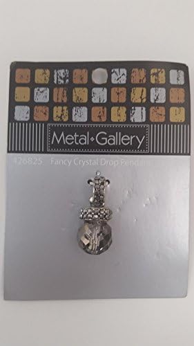 Hobby Lobby (R) Metal Beads Jewelry Fancy Gray Crystal Drop Pendant 1 1/4" Long, 1/2" Wide
