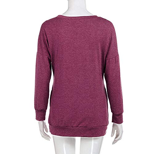 Women's Long Sleeve Tops,LuluZanm Sale! Ladies Autumn Winter Round Neck Blouse Rainbow Pringting Pullover