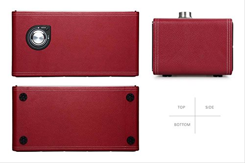 WiFi Bluetooth Speaker, GGMM Smart WiFi Speaker for Streaming Music, HiFi Audio Stereo Surround Powerful Bass Speaker, AirPlay Speaker Wooden Cabinet (Red)