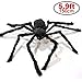 TissueDeep 59 Inch 150cm Giant Huge Black Spider Decorations, Halloween Outdoor Large Size Realistic Fake Hairy Spider Props Decor for Halloween Party, Patio Big Spiderweb Decorations