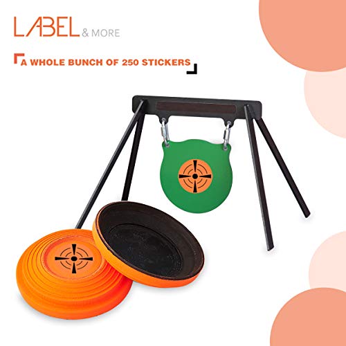 LABEL&MORE Shooting Target Stickers 3" Round Fluorescent Orange Bullseye Target Dots for Shooting Strong Adhesive Shooting Target Pasters - 250 pcs - Thumbnail 3