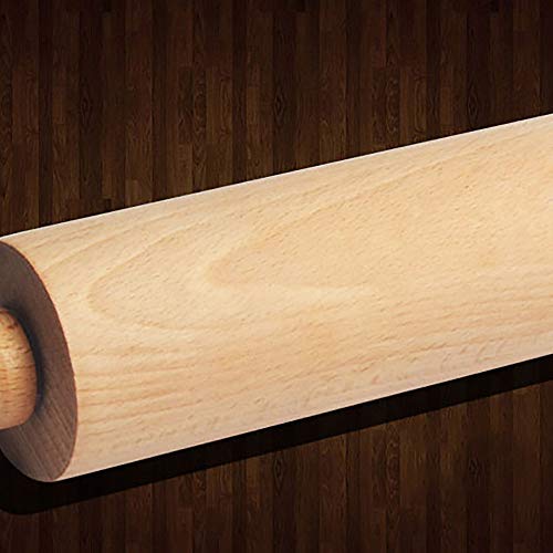shamrock58 Wooden Handle Roller Smooth Rolling Pin Kitchen Cooking Baking Tool Dumpling Dough Perfect to Make Pastry (Beige)