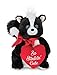 Bearington Romeo Stuffed Animal Skunk Plush, Holding a Heart with Red Bow, Kid Companion Plushie, Great Gift for Birthdays, Holidays and Other Special Occasions Like Valentines Day, Black, 10 inches