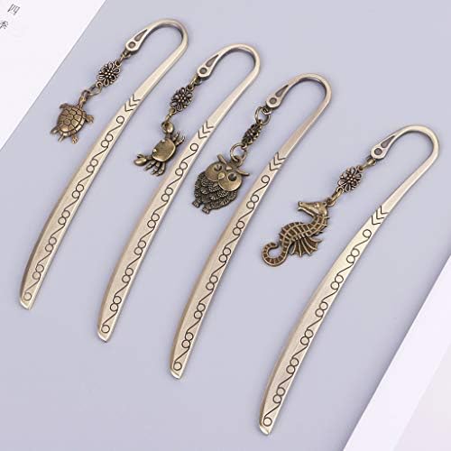 Bduco Creative Cute Animal Design Vintage Metal Bookmark, Diary Notebook Binder Clips, School Office Supply Gift for Student (Turtle)