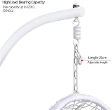 Yaheetech Hammock Chair Rattan Swing Chair Garden Indoor Outdoor White view 7