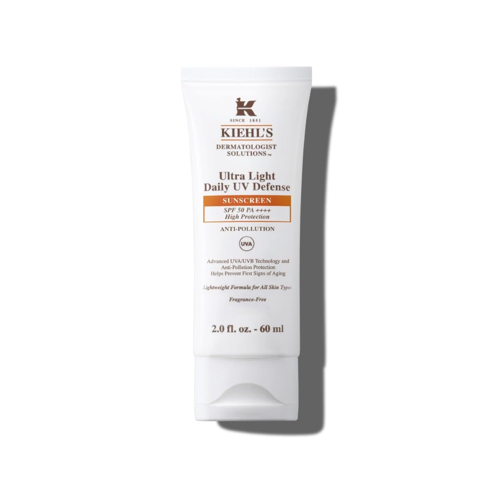 Kiehl’s Ultra Light Daily UV Defence SPF 50 PA++++, Lightweight Facial Sunscreen, Pollution Protection, UVA/UVB Protection, All Skin Types, 60Ml