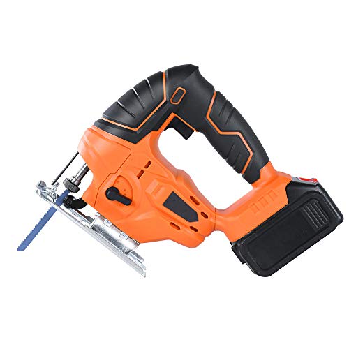 WUAZ Stichsäge Für Holz Mit 6 Variablen Geschwindigkeiten, 4 Orbital Sets Kegelwinkel (-45 ° ~ 45 °), 10PCS Klingen Holz…