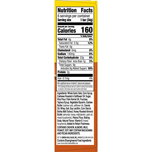 NATURE VALLEY SWEET & SALTY NUT CASHEW GRANOLA BARS 7.4 OZ (PACK OF 12)