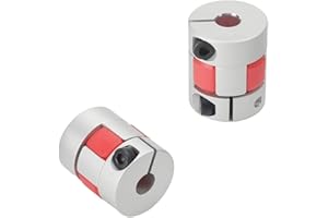 Heyiarbeit 2Pcs 6.35mm to 6.35mm Shaft Coupling Aluminium Flexible Plum Coupling D20 L25 Connector Flexible Coupler for 3D Printer CNC Machine and Servo Stepped Motor