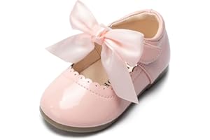 Fromosa Toddler Girls Mary Jane Dress Shoes Ballet Flats Little Girls Soft Slip-On Bowknot Princess Shoes Wedding Party Casual Walking School Uniform Moccasins Baptism Shoes