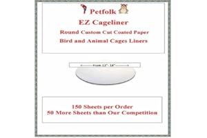 EZ Cage 150 Sheets Round Wax (Lightweight 20lb) Birdcage Liner Custom Cut (Round Coated 17")