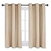 NICETOWN Room Darkening Draperies Window Curtain Panels, Thermal Insulated Grommet Room Darkening Curtains for Bedroom (Biscotti Beige, 2 Panels, W42 x L54)