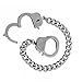 Biker Jewelry Couples Handcuff Statement Bracelet for Men Cuban Curb Chain Silver Tone Stainless Steel 8.5 Inch