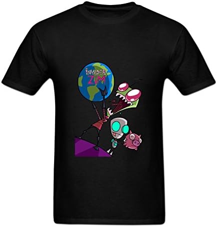 Blacksoul Men's Invader Zim Shirt Casual Short Sleeve O Neck Tee XL Black