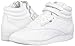 Reebok Women's Freestyle Hi Walking Shoe, White/Silver, 8 M US