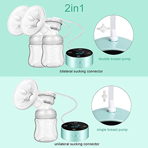 Electric Breast Pump, Rechargeable Portable Double Pumps Electric Nursing Breast Massage Breastfeeding Pump