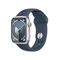 Apple Watch Series 9 GPS 41mm Silver Aluminum Case with Storm Blue Sport Band - S/M Apple Watch Series 9 GPS 41mm Silver Aluminum Case with Storm Blue Sport Band - S/M