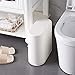 8 Liters / 2.6 Gallon Nordic Style Creative Spring Top Cover Type Pop Cover Waste Waste-Basket Plastic with lid Bathroom Kitchen Bedroom Office Oval Split Trash Can (White, 8 L/2.6 Gallon)