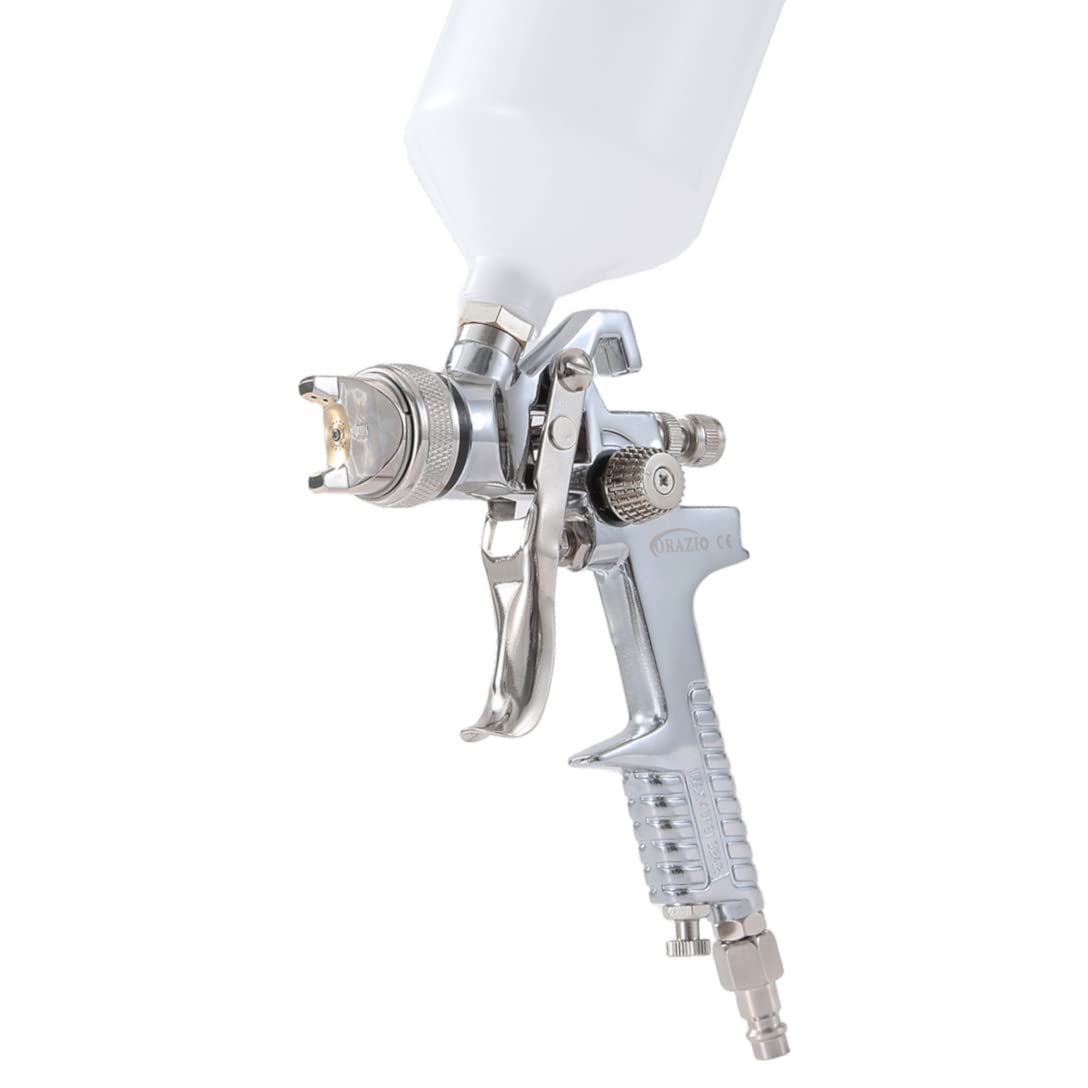 ORAZIO HVLP Air Paint Spray Gun Gravity Feed 2mm Nozzle 600CC Professional Quality Painting Sprayer for Car Auto Repair Furniture Fence Surface Coating 2254202