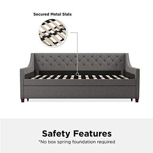 Novogratz Her Majesty Upholstered Daybed and Trundle, Twin Over Twin