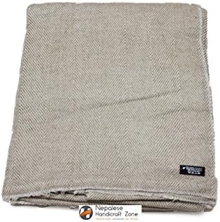 Himalayan Cashmere Throw,Natural Cashmere Blanket 54" x 108",Hand Made in Nepal