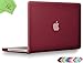 UESWILL Smooth Soft-Touch Matte Hard Shell Case Cover Compatible with MacBook Pro 13 inch with CD-ROM (Non-Retina) (Model A1278) + Microfibre Cleaning Cloth, Wine Red