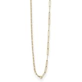 Auriga Fine Jewelry 14K Yellow Gold Polished Paperclip Cable Link Chain Necklace 16" to 18"