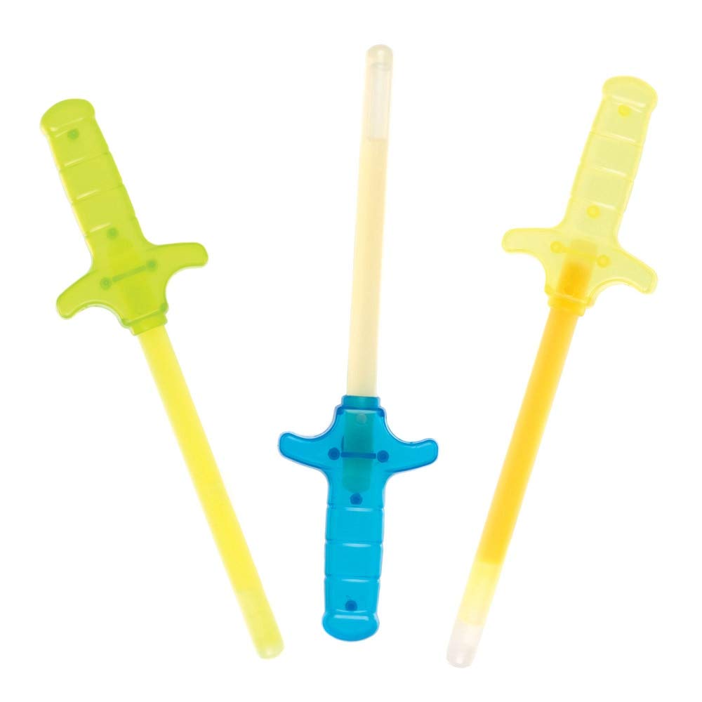 Baker Ross AT846 Glow Stick Swords, For Kids Party Bags and Small Toys for Children (Pack of 3), Assorted