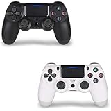 2 Pack PS4 Controller,DualShock 4 Wireless Controller for Playstation 4 (Black+White)