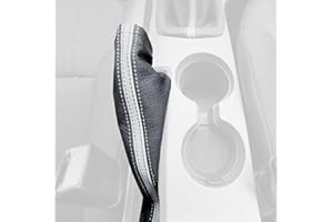 RedlineGoods ebrake Boot Compatible with Ford Focus Mk2 US 2008-11. Tailor Made - not Universal. Genuine top-Grade Italian Black Leather with Blue Thread