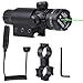 Ade Advanced Optics Adjusted Rifle Scope Sight with 2 Mounts Tactical Laser Dot, Green